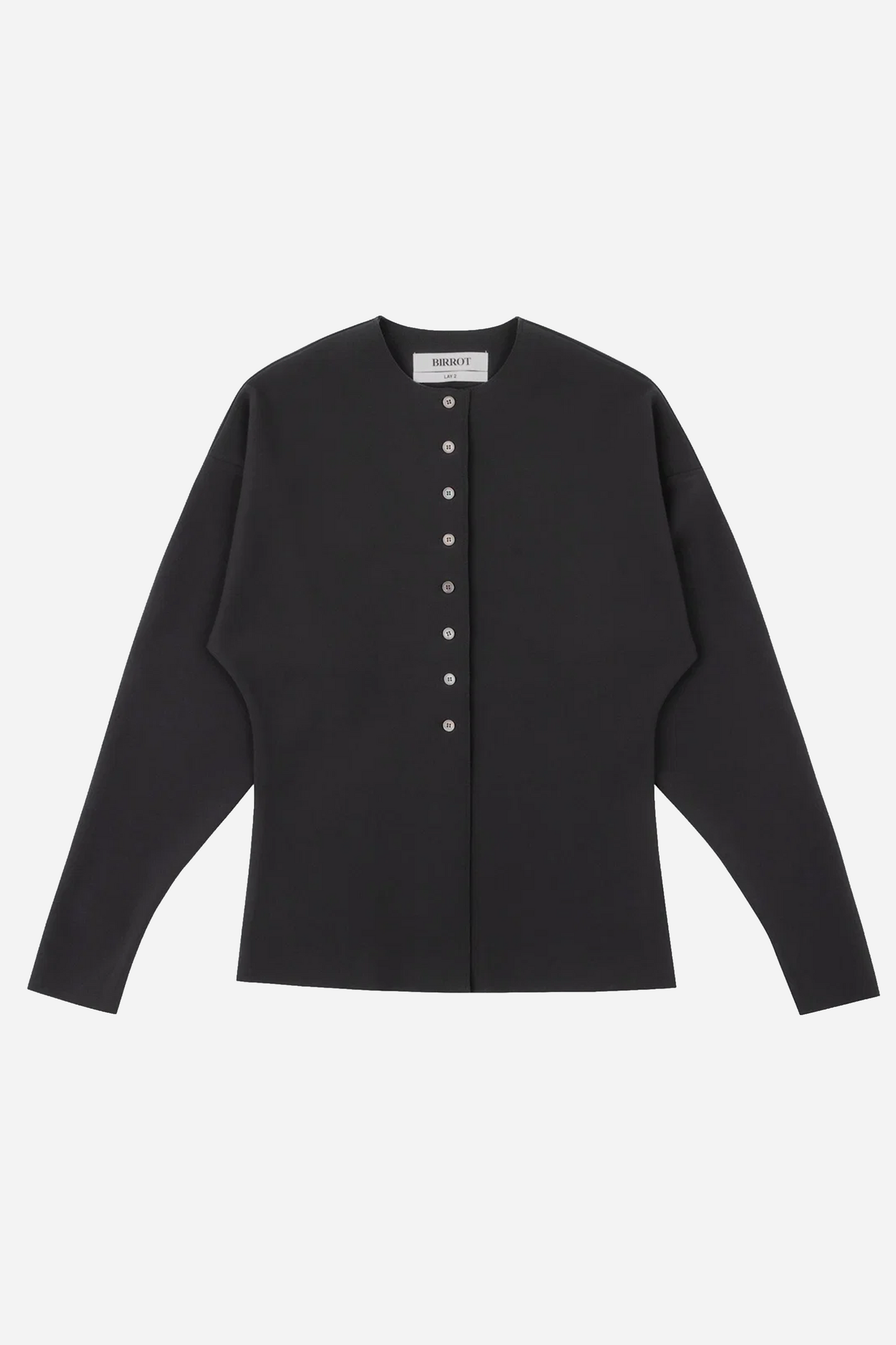 Lay2 Round-Neck Cardigan Anthracite