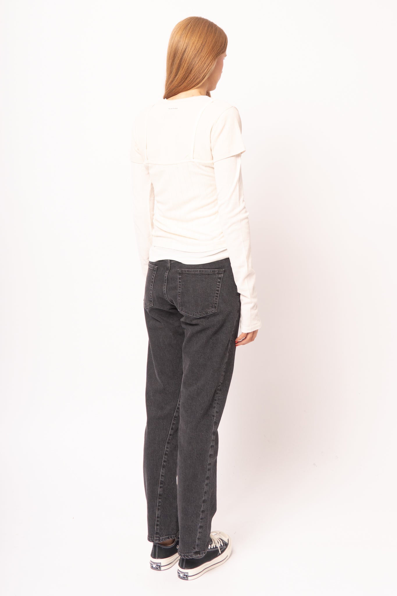 Layered Jersey Shirt With Bow White/Off White