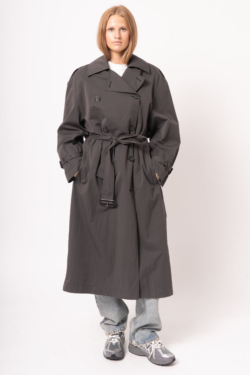 Crisp Summer Trench Washed Black