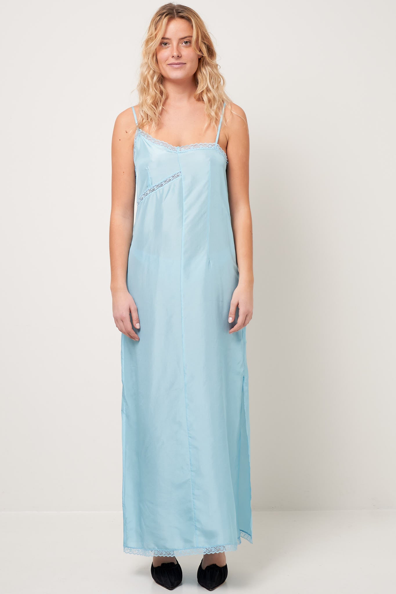 MM6 Maison Margiela - Asymmetrical Lace Dress Sky Blue STRM MM6 Maison Margiela - Asymmetrical Lace Dress Sky Blue STRM