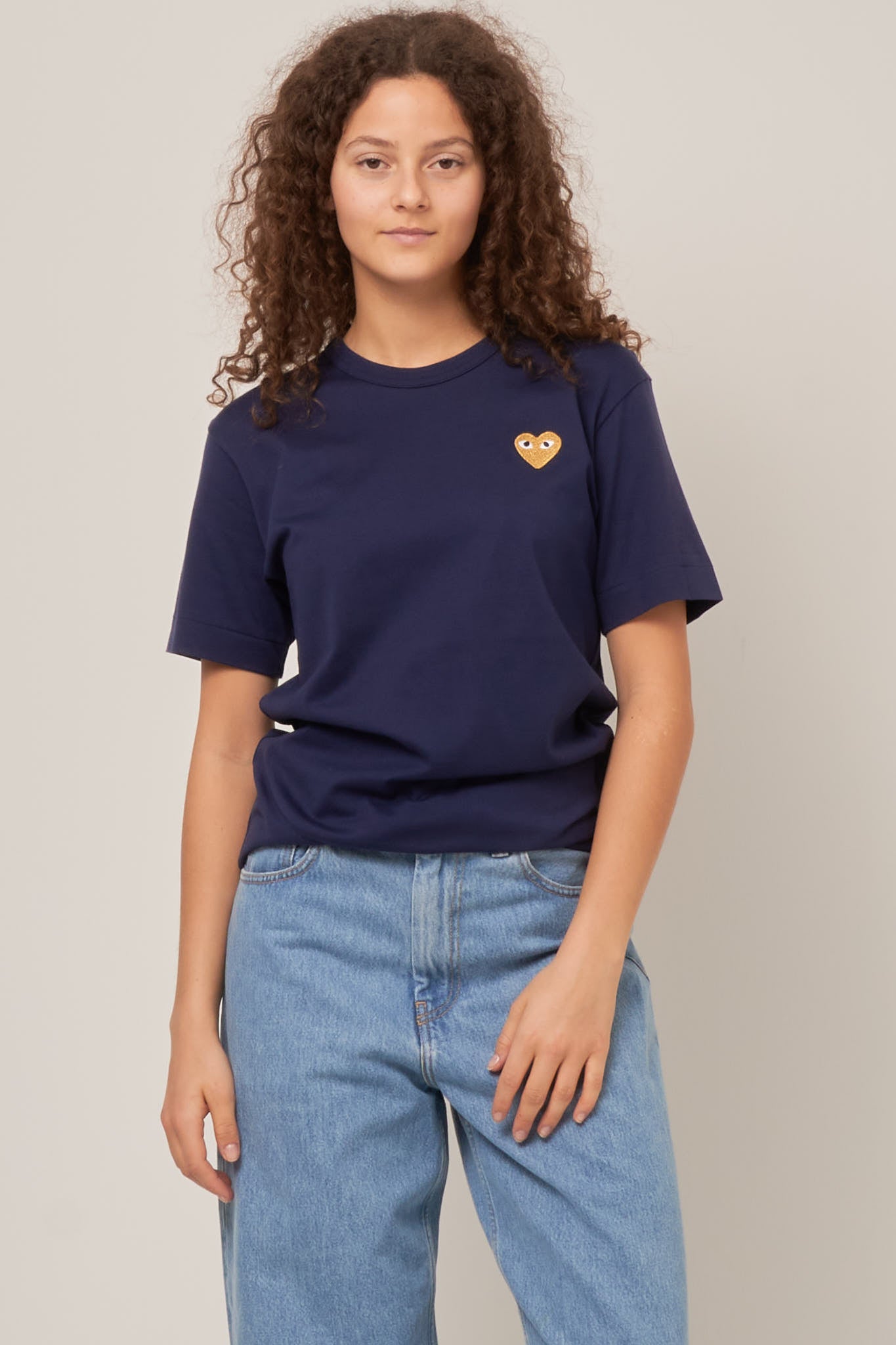 Gold Heart T-shirt Navy L