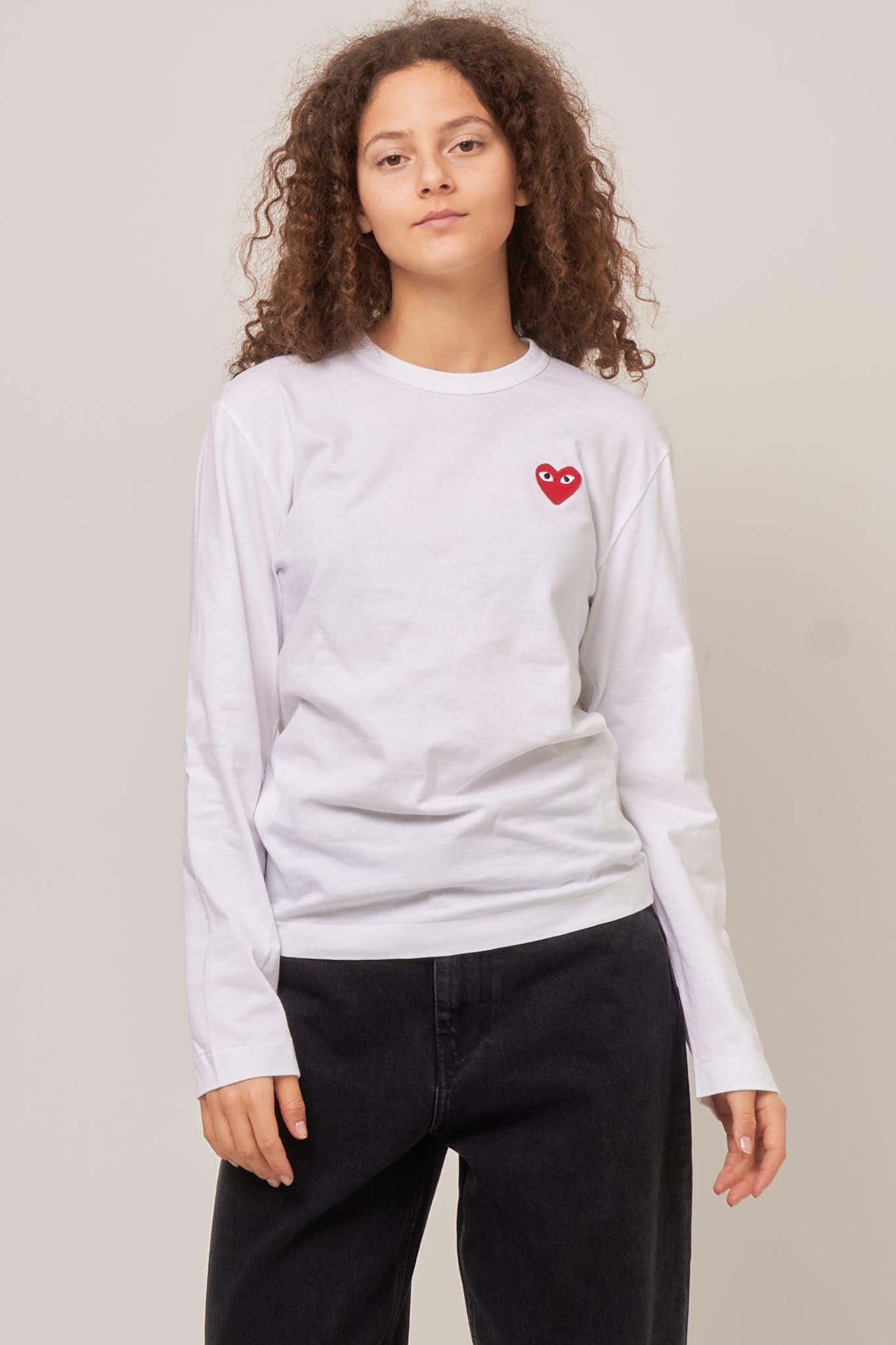 Red Heart LS T-shirt White L - Main Image