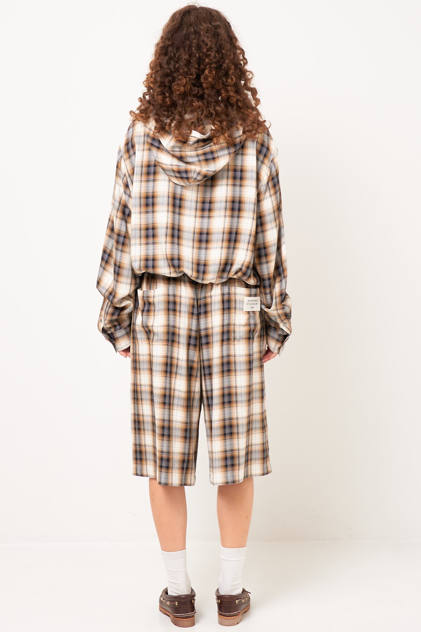 Check Shorts Beige Black