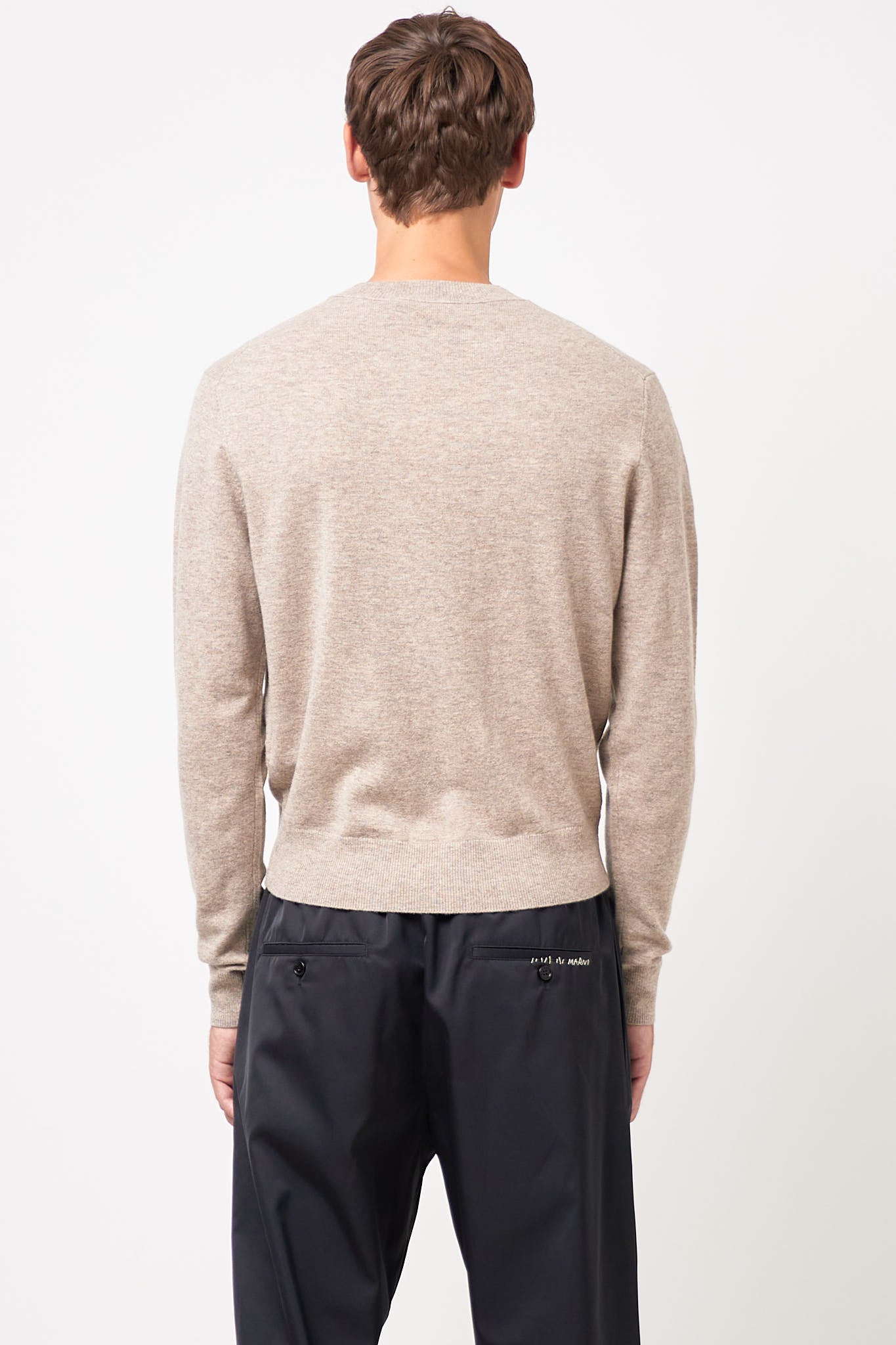 Crewneck Wool Jumper Greige Melange