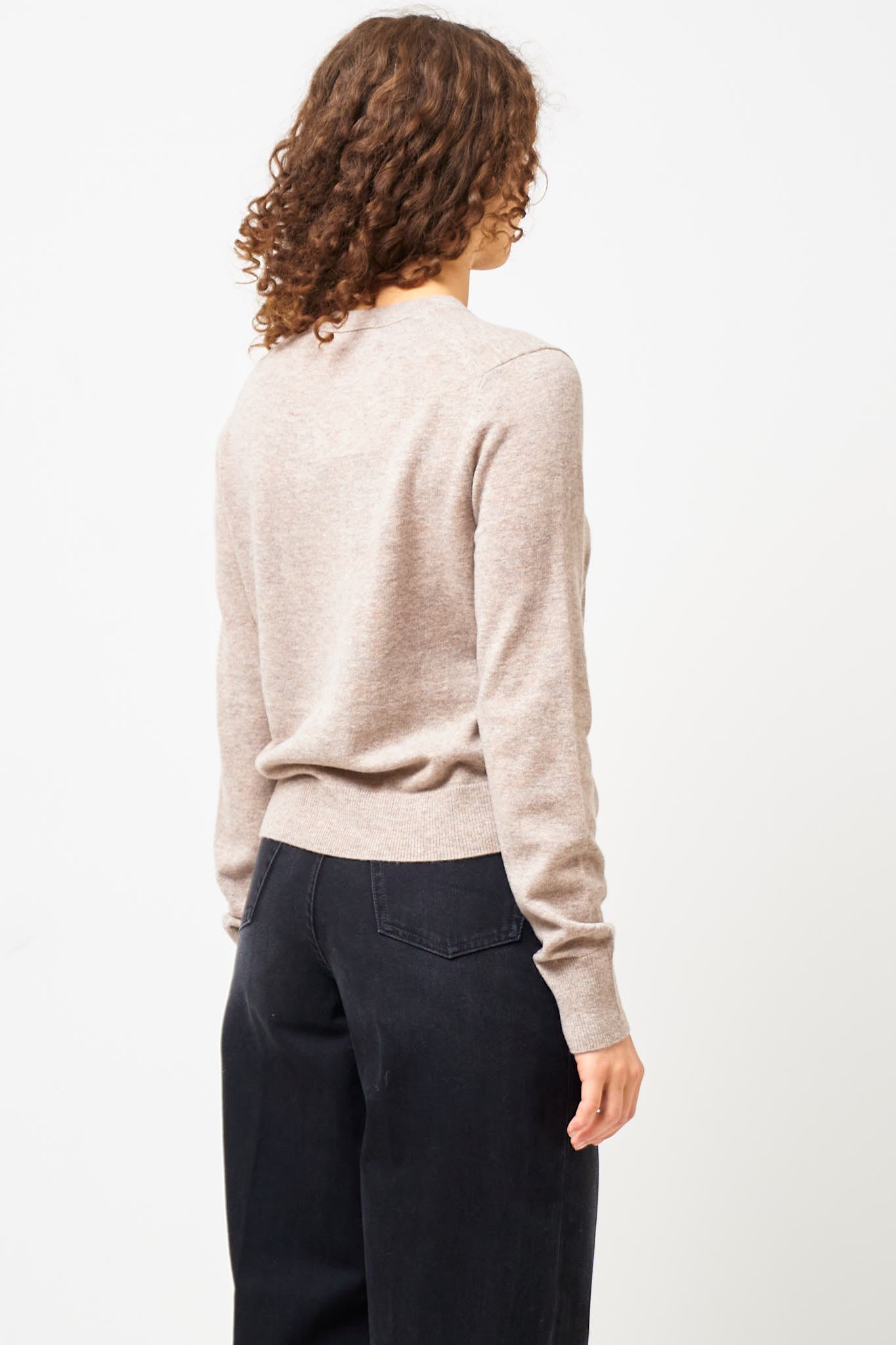 Fitted Cardigan Greige Melange