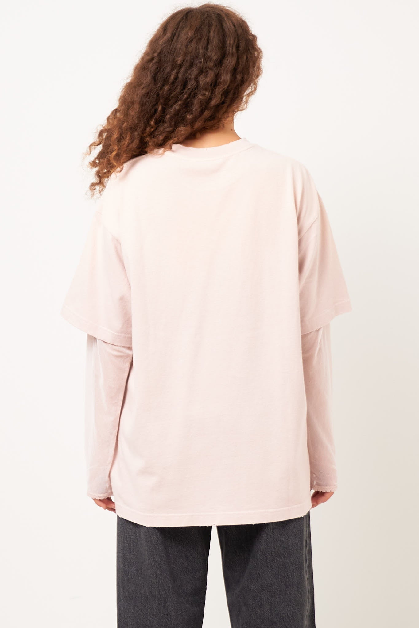 Layered Print T-Shirt Violet Pink