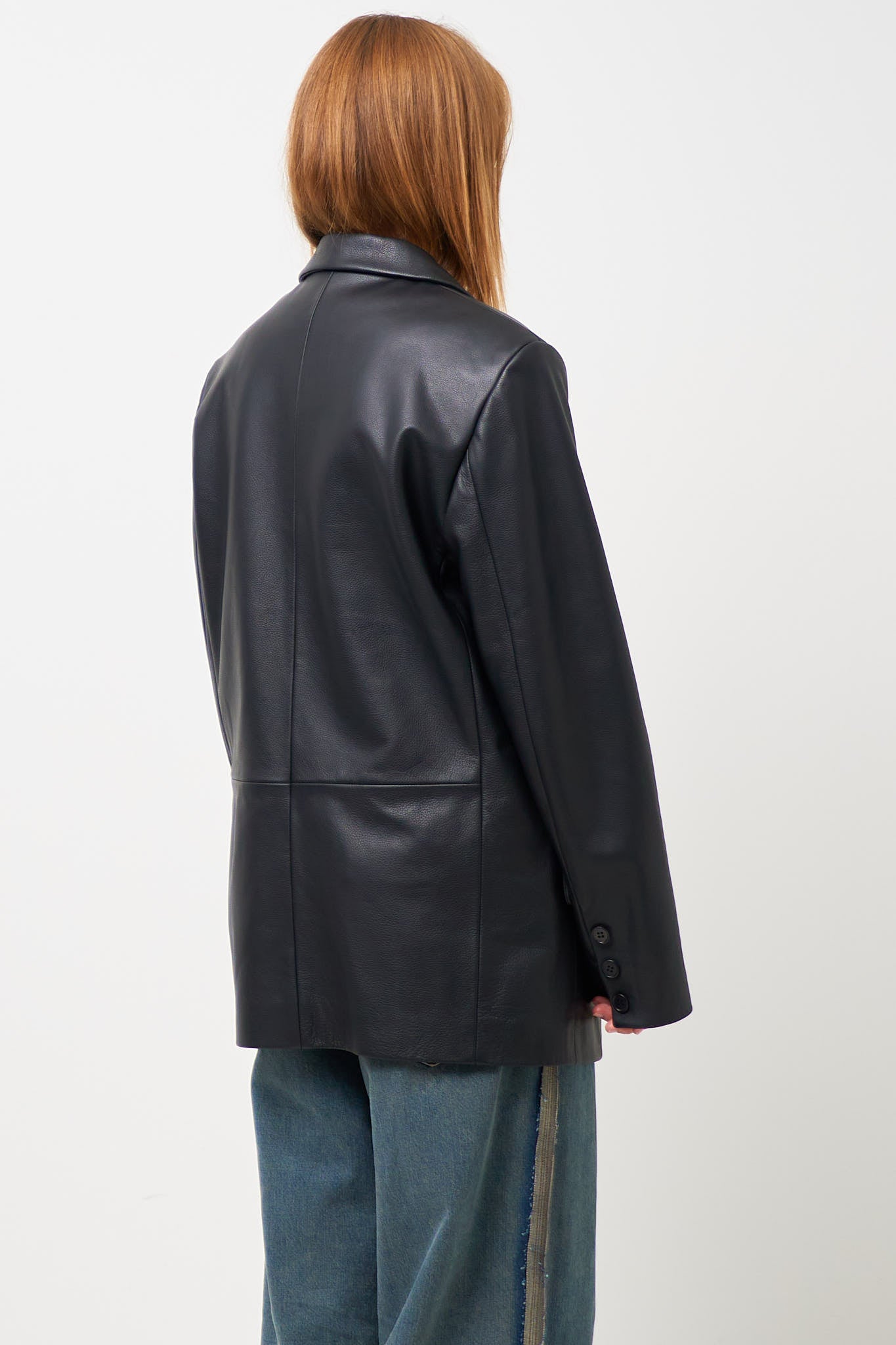 Leather Blazer Black