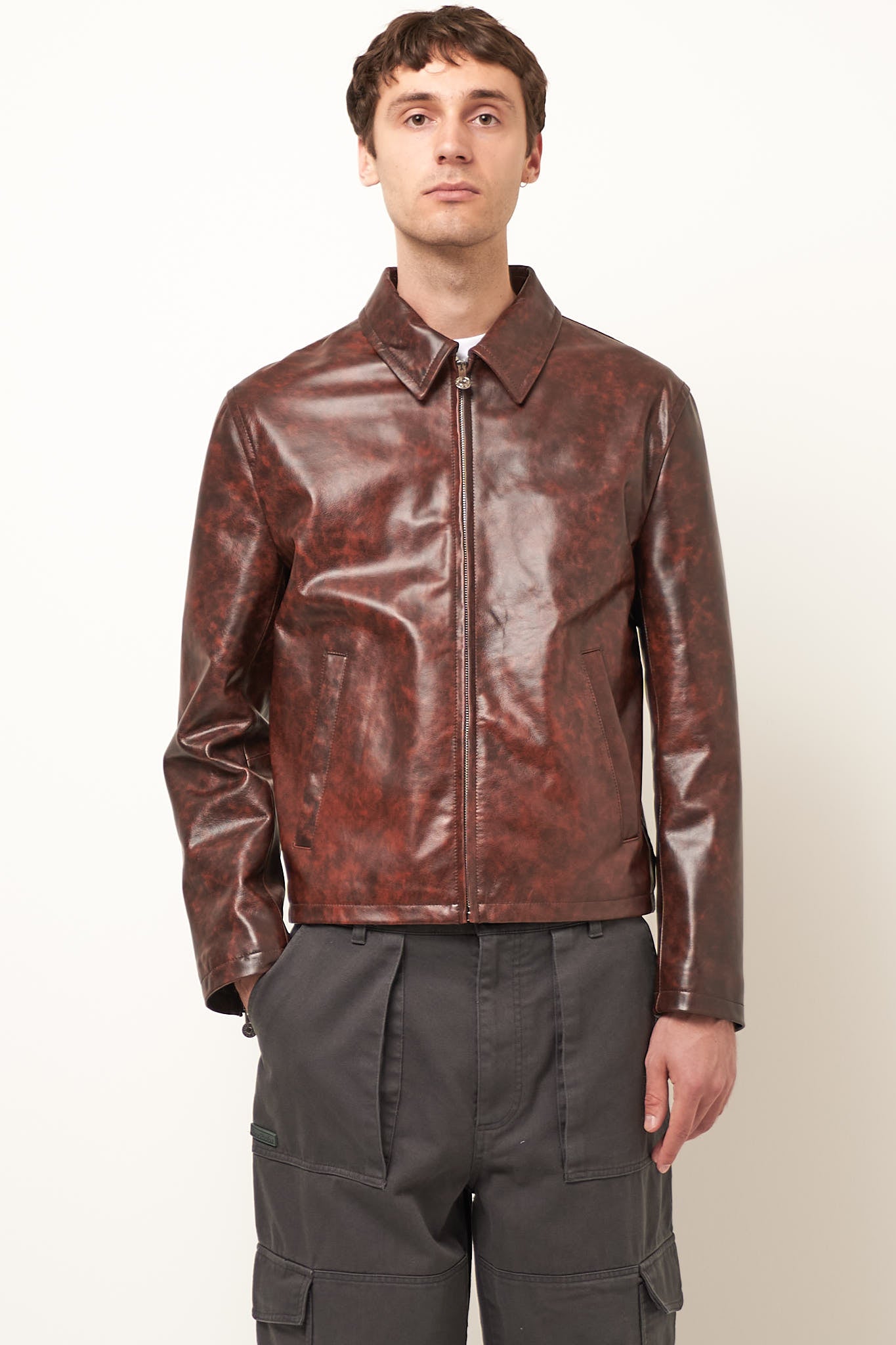 Acne Studios Leather Jacket Brown STROM