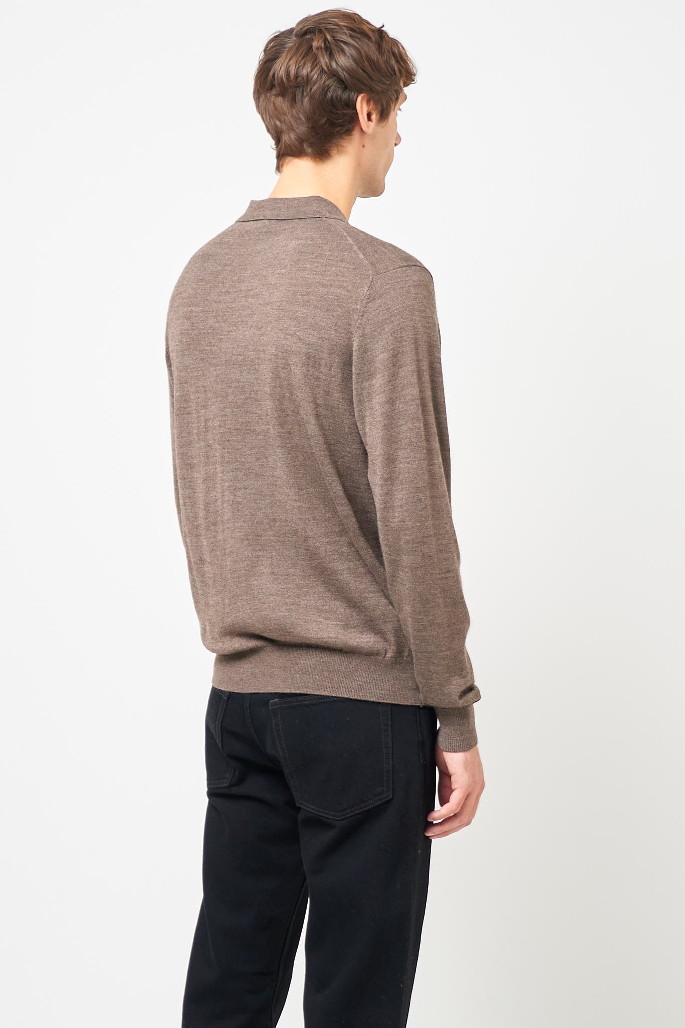 Otto Merino Polo Brown Melange