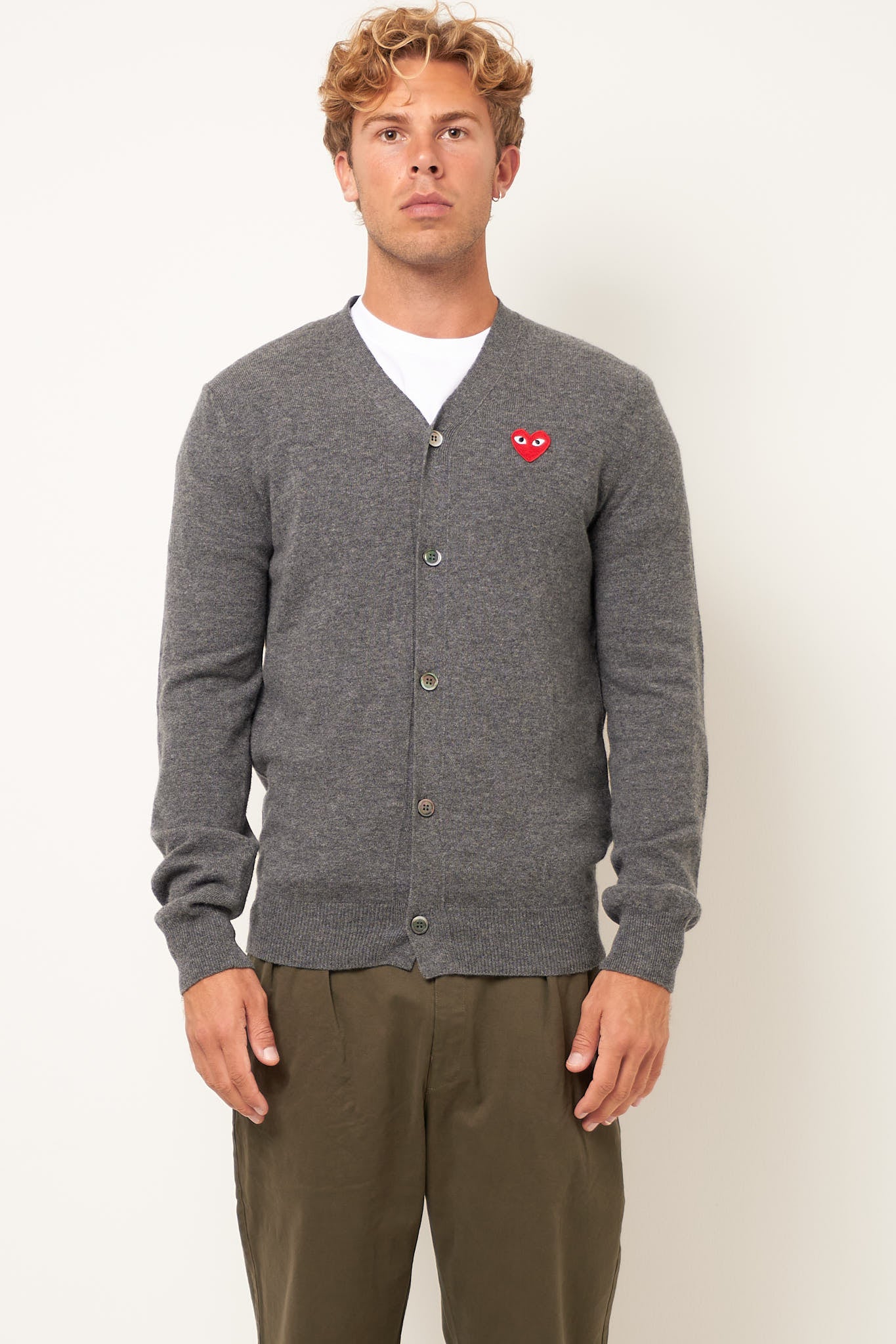 Red Heart Cardigan Grey L