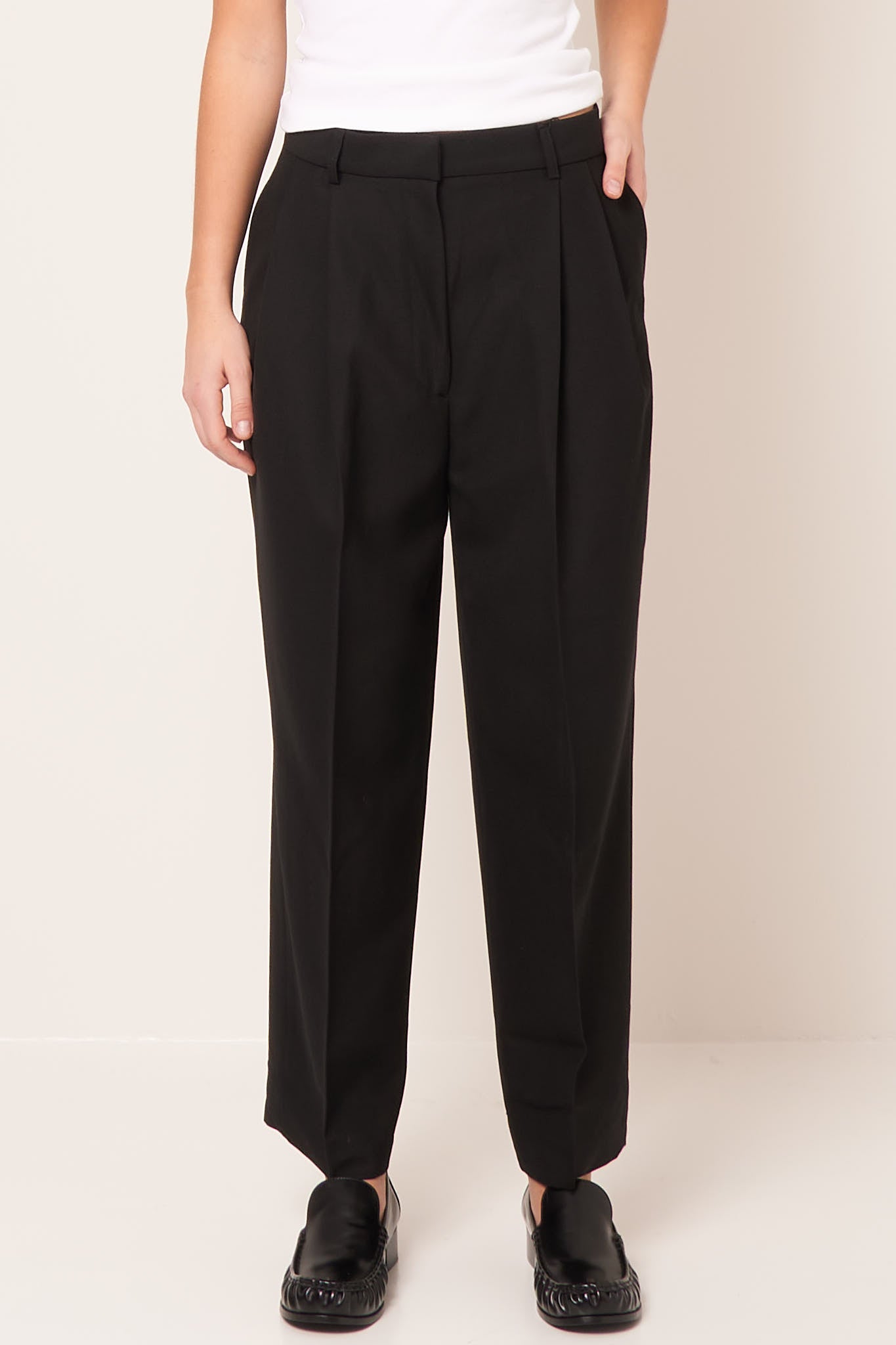 Gray Double-Pleated Trousers by TOTEME on Sale
