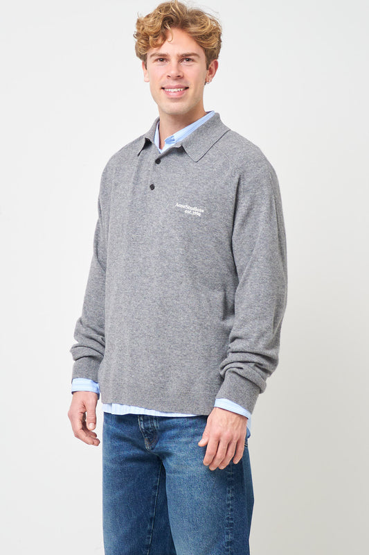 1996' Wool Polo Dark Grey