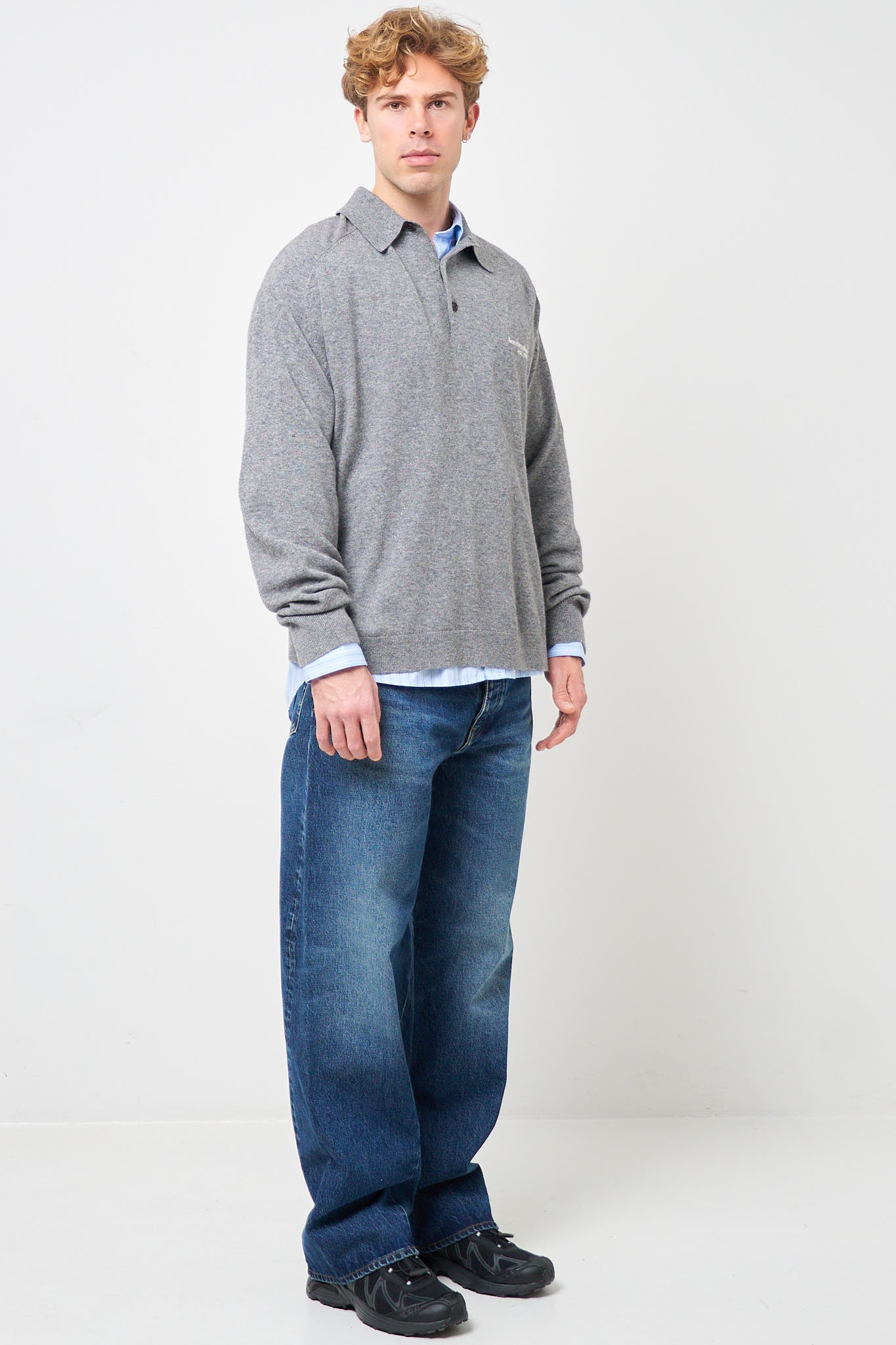 1996' Wool Polo Dark Grey