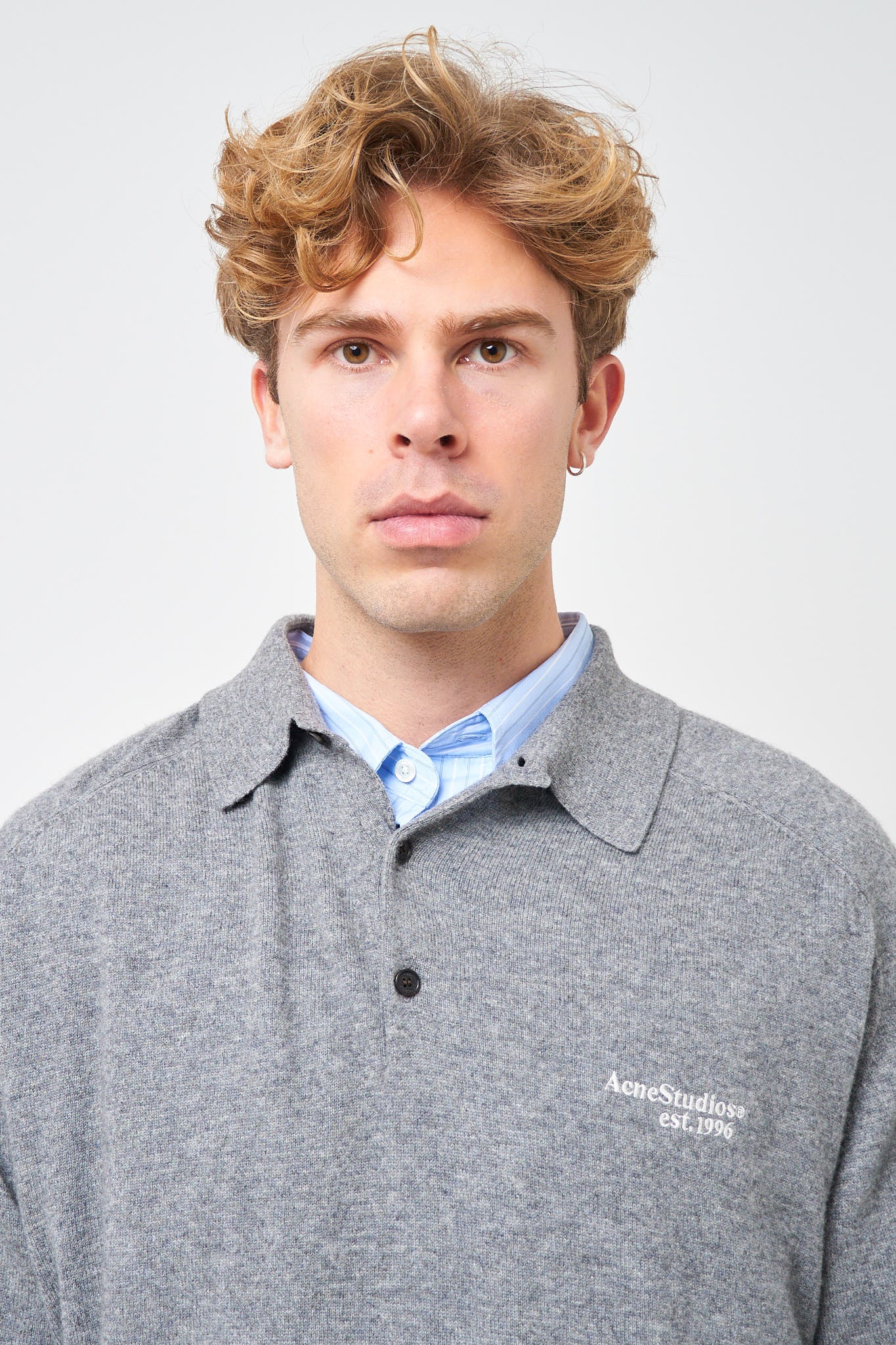 1996' Wool Polo Dark Grey