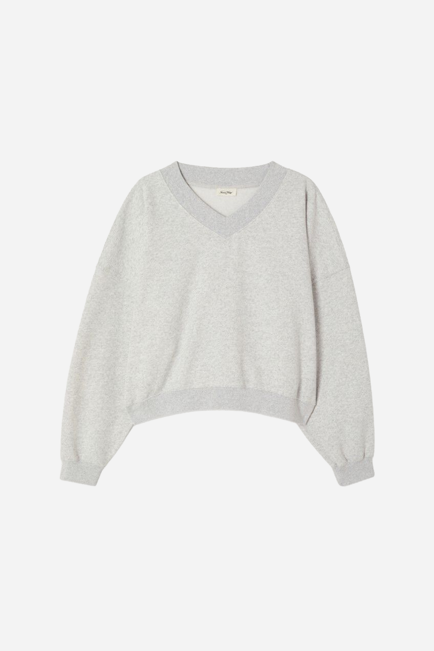 Sweat Ml Col V Gris Chiné