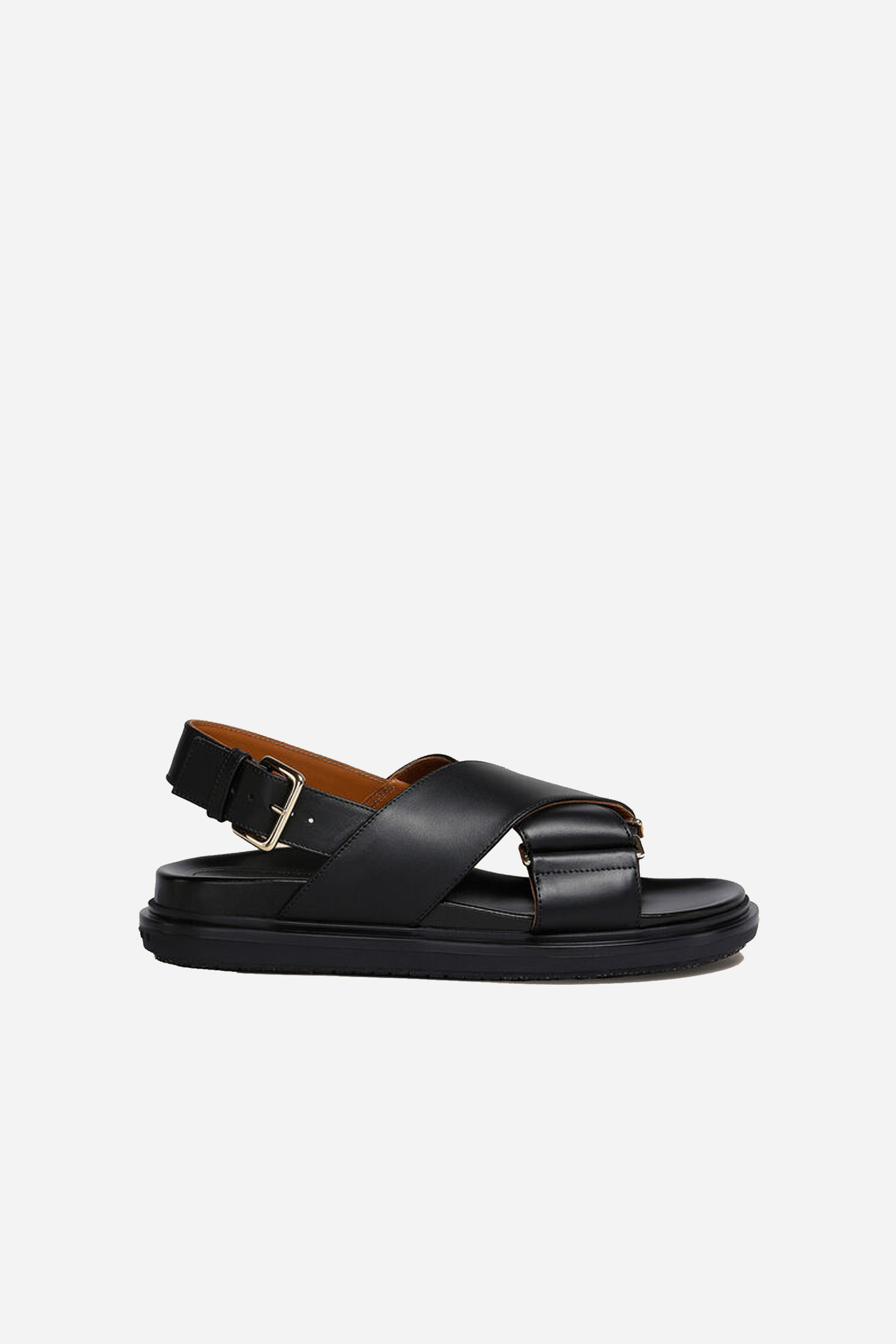 Footbed Sandal Black Leather