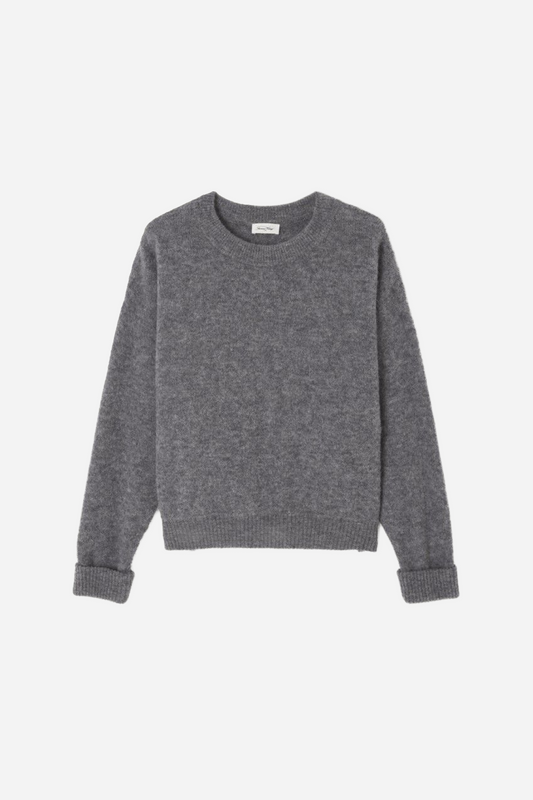 Pull Ample Ml Col Rond Acier Chiné