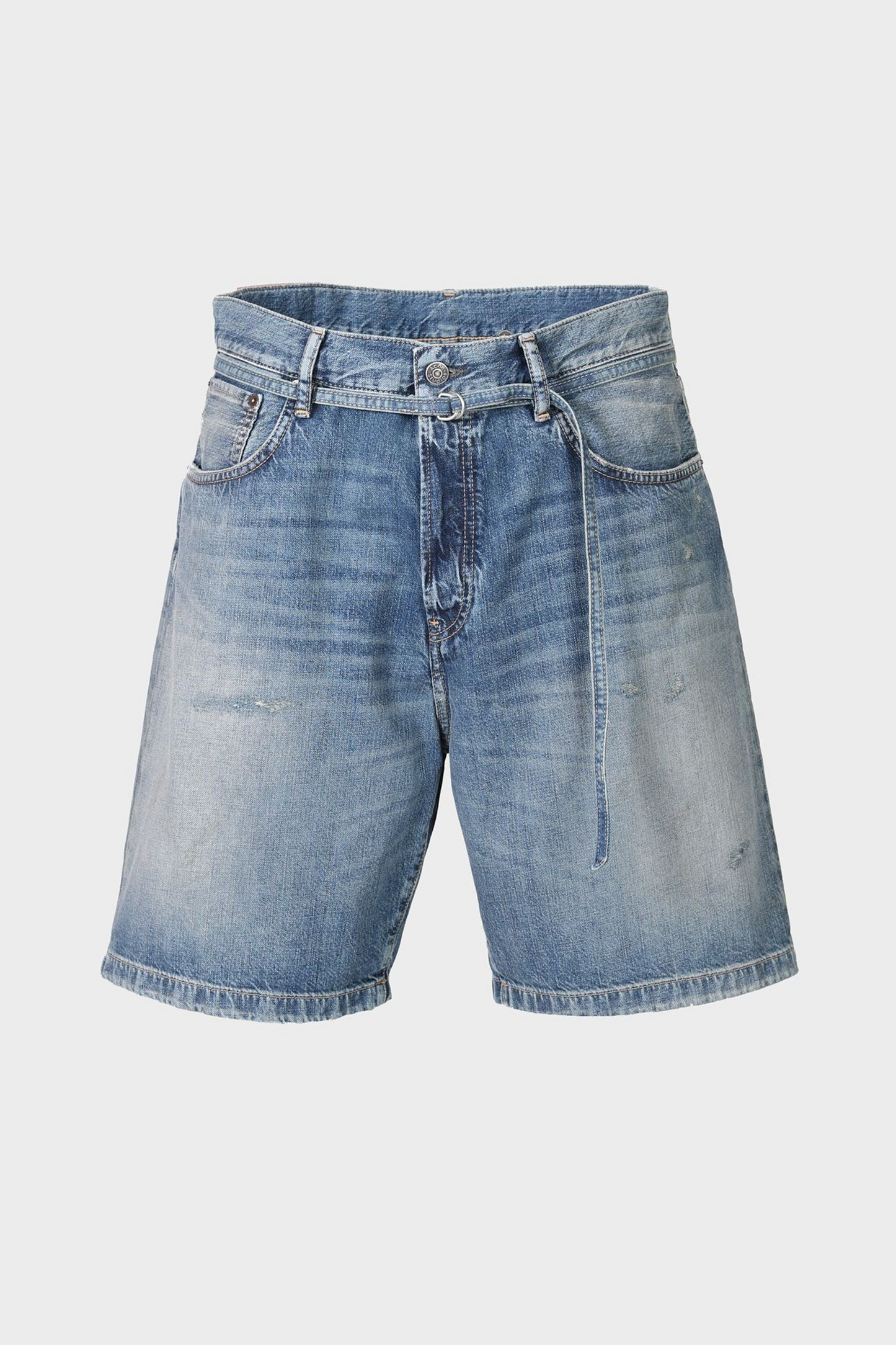 Loose Fit Denim Shorts Mid Blue