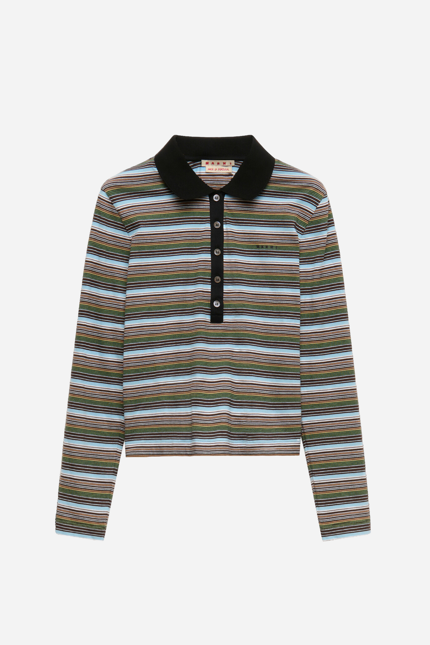 Multicolor Striped Jersey Polo Shirt