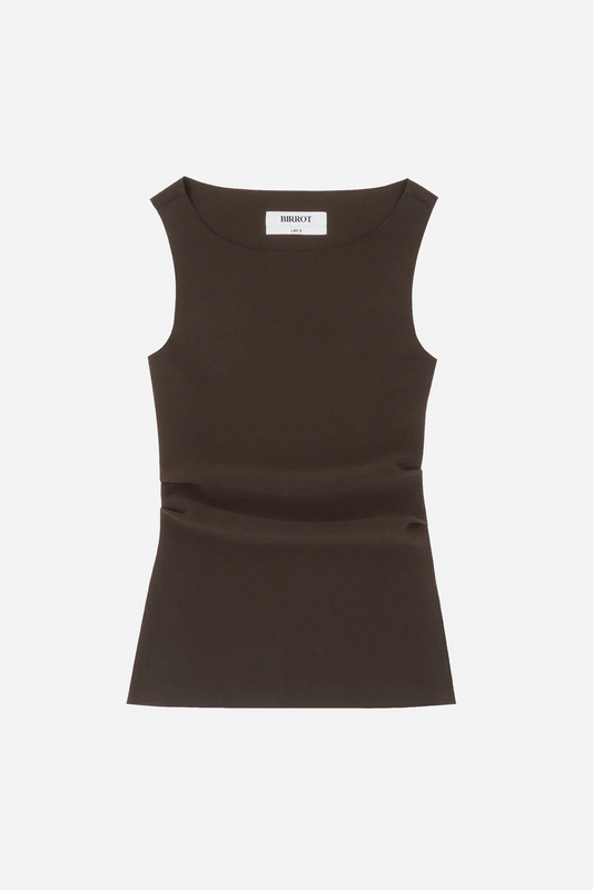 Lay2 Drape Top Cocoa Brown