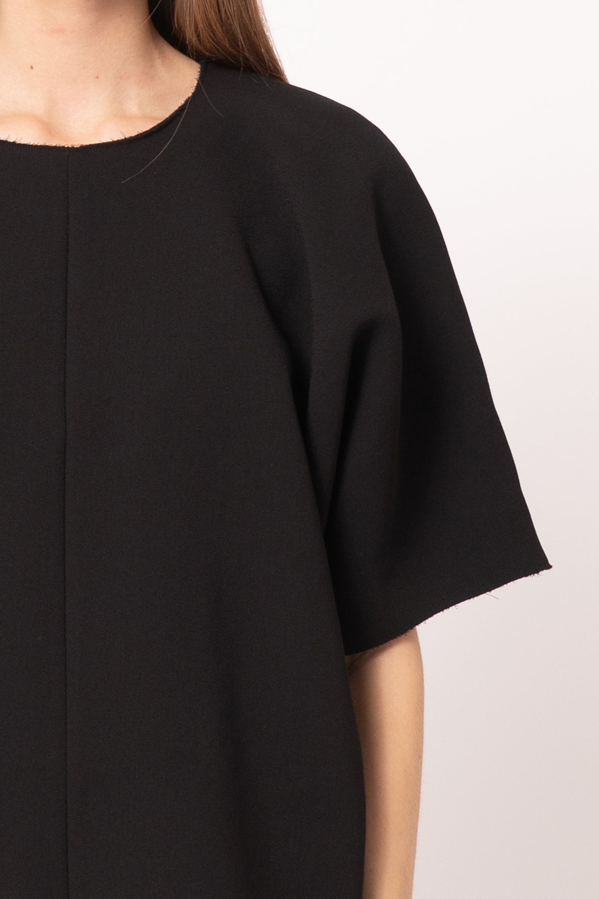 Cocoon Crepe Dress Black