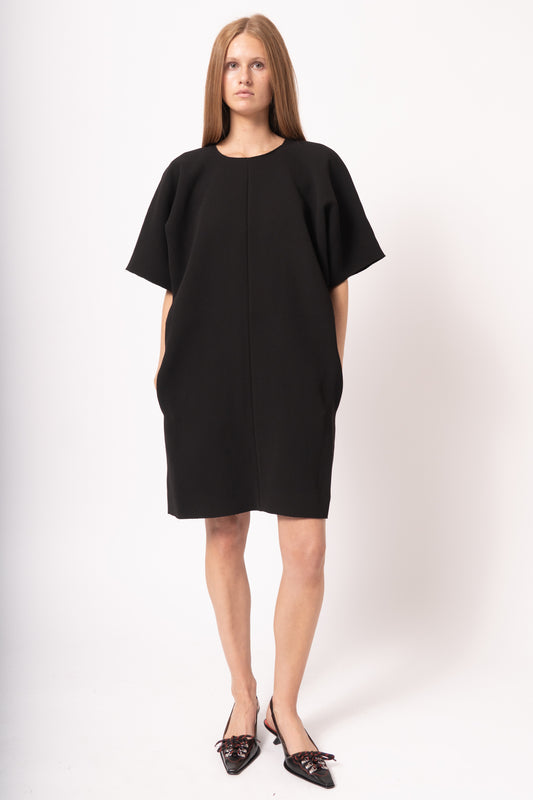Cocoon Crepe Dress Black