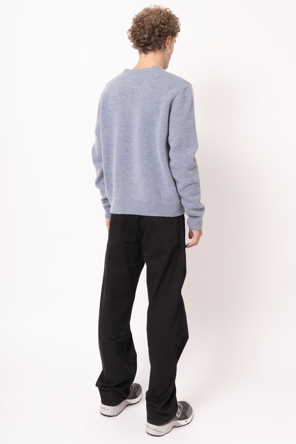 Loose Grey Blue Wool Sweater