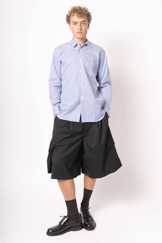 Forever Cotton Poplin Shirt Mid Blue Stripe