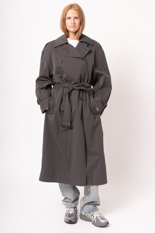 Crisp Summer Trench Washed Black