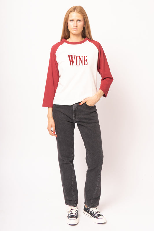 Wine Graphic T-Shirt Burgundy/White
