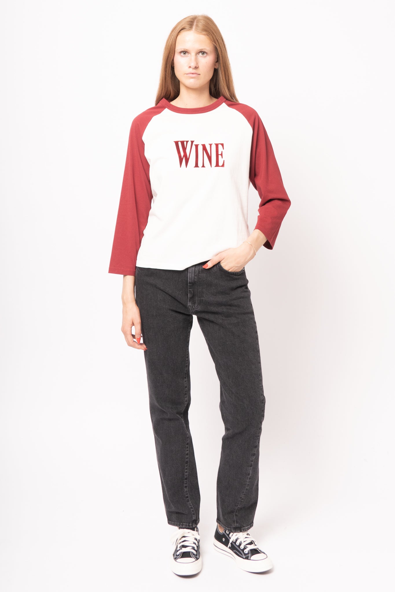 Wine Graphic T-Shirt Burgundy/White