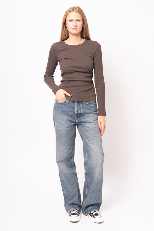 Maya LS T-Shirt Seal Brown
