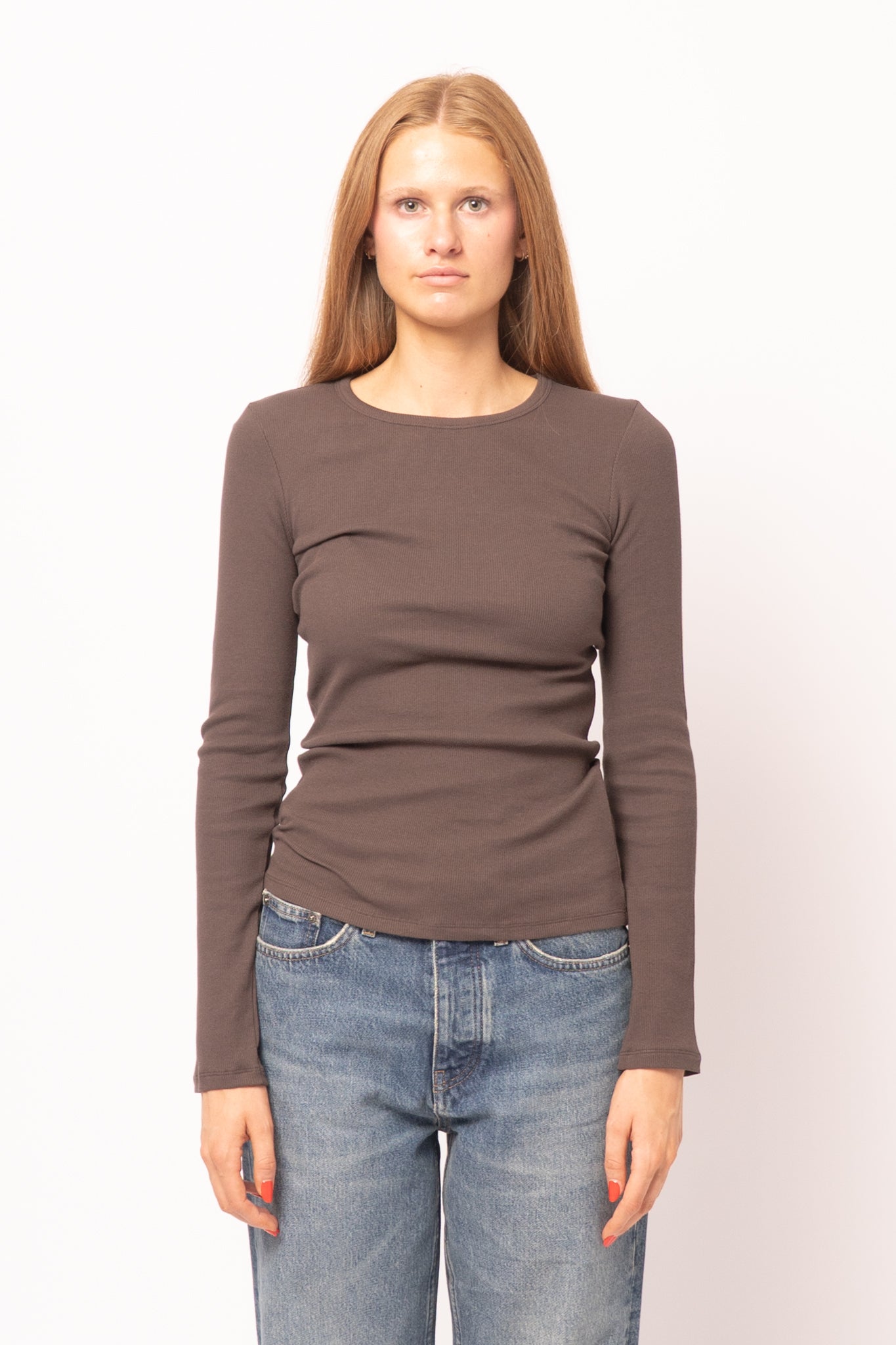Maya LS T-Shirt Seal Brown