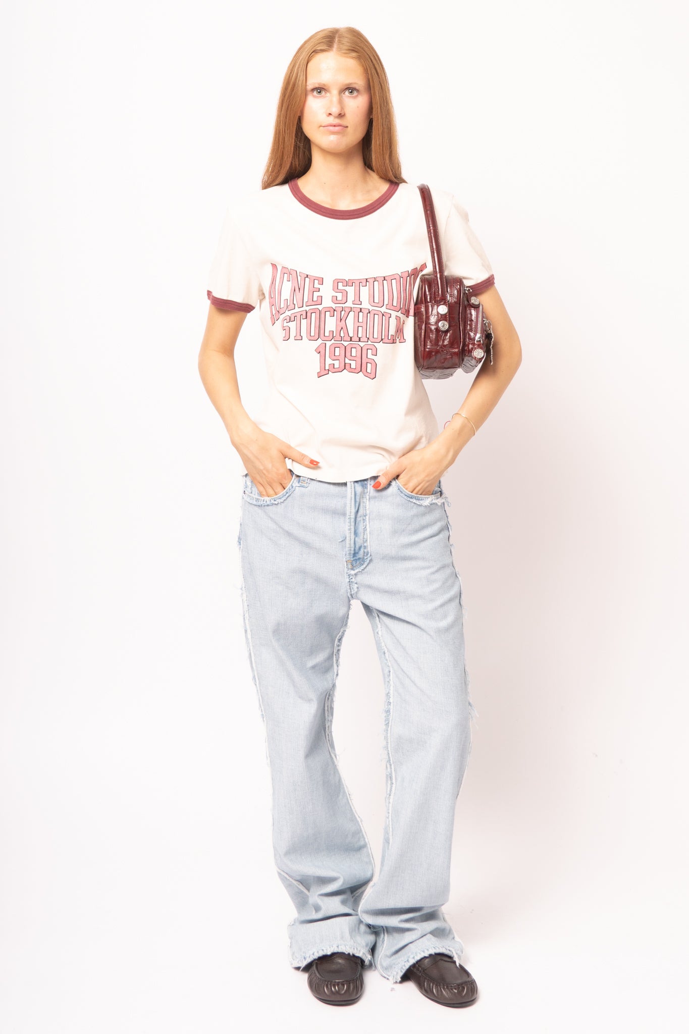 T-Shirt Off White/Burgundy