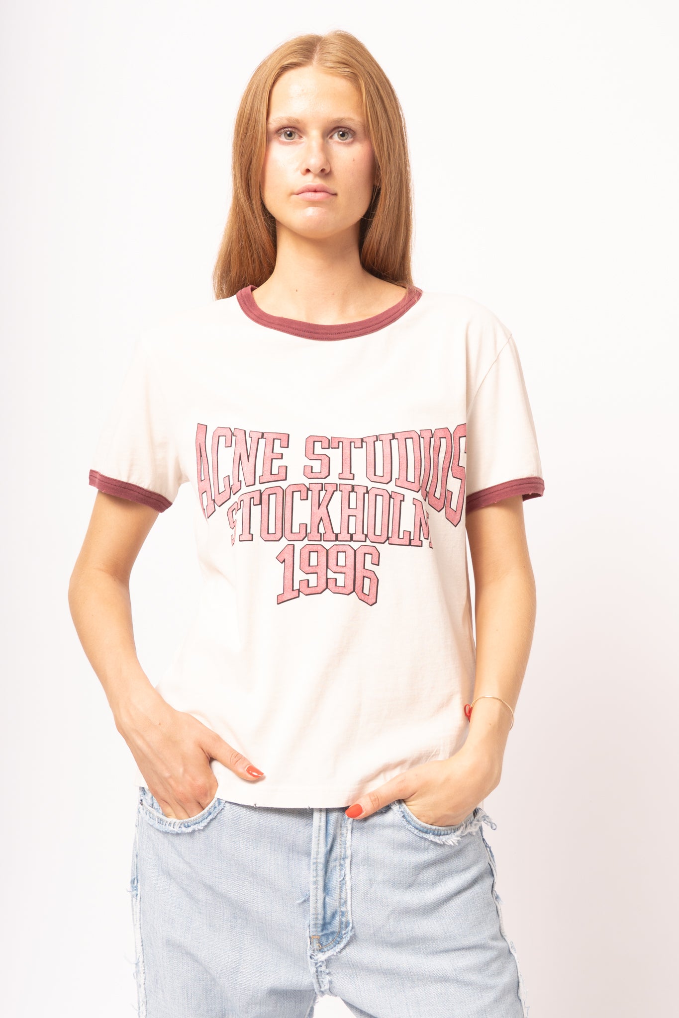 T-Shirt Off White/Burgundy