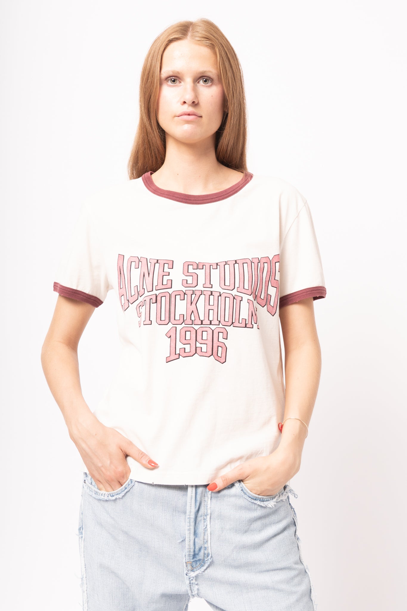 T-Shirt Off White/Burgundy