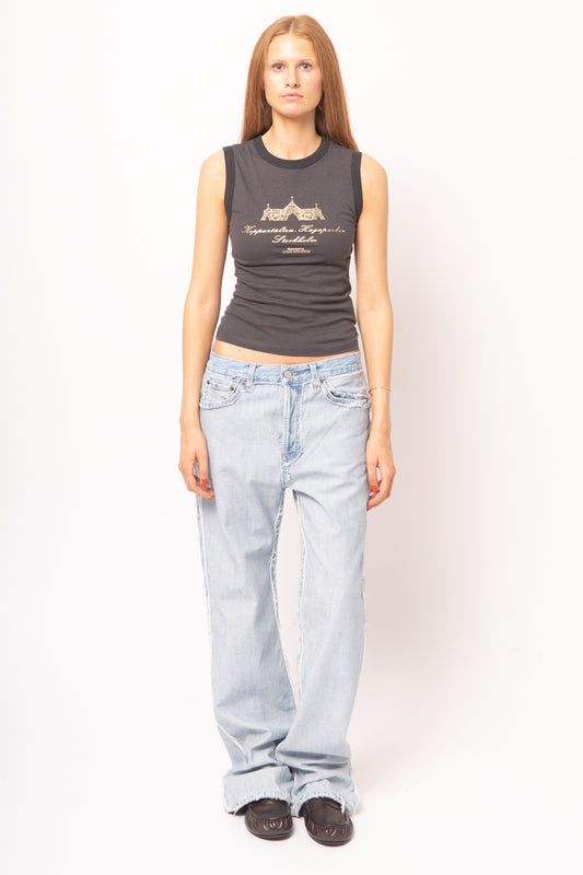 Graphic Tank Top Anthracite Grey