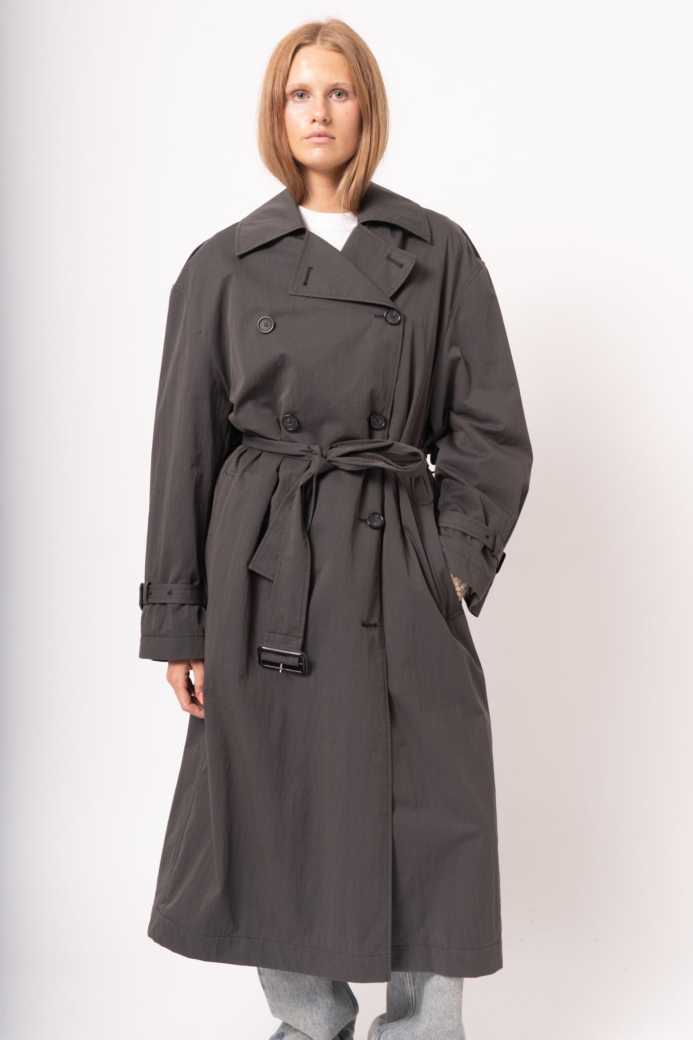 Crisp Summer Trench Washed Black