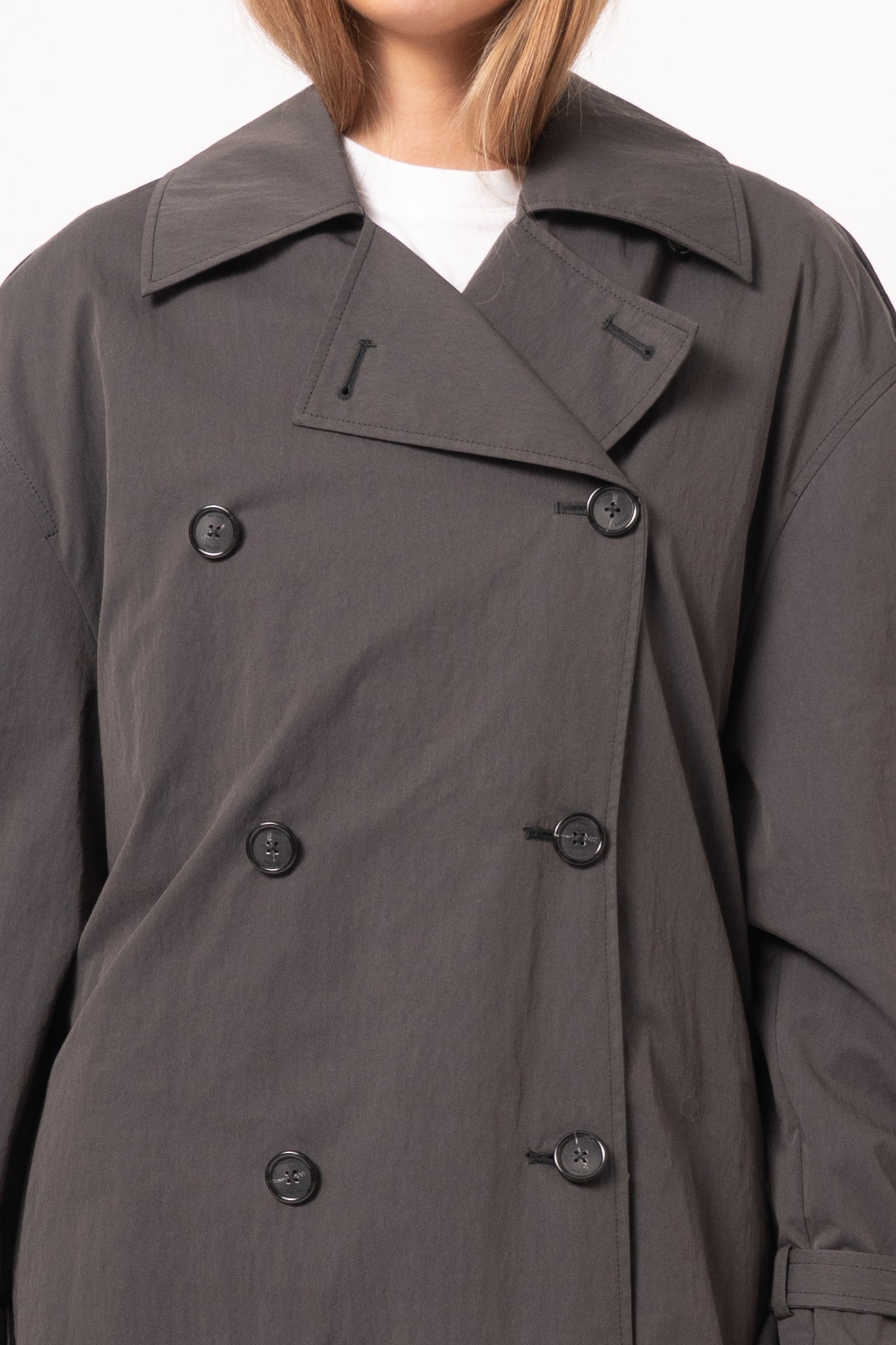 Crisp Summer Trench Washed Black