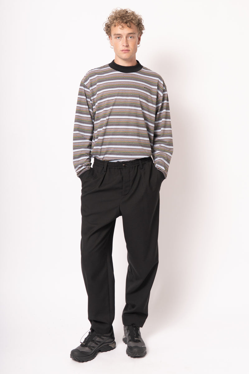 Tropical Wool Crop Pants Black
