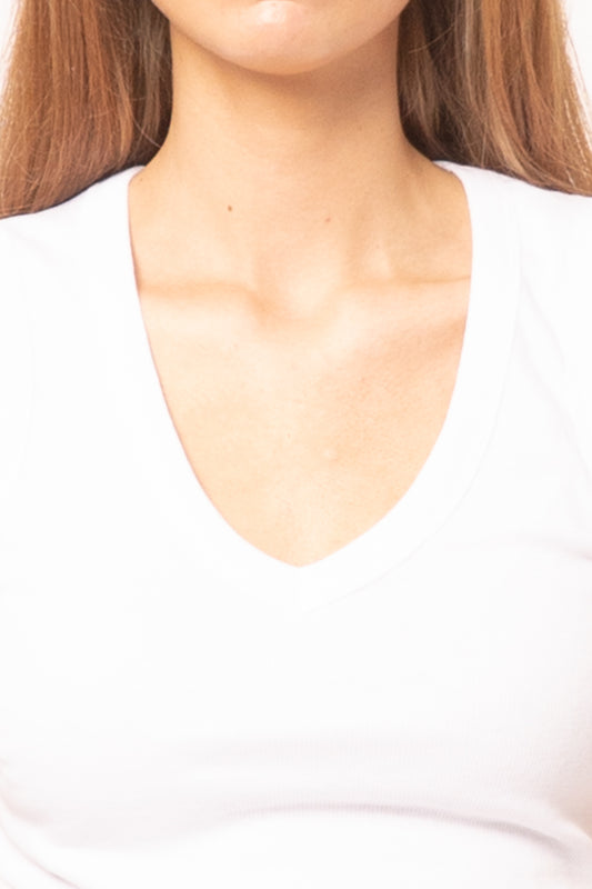 Maya V-Neck Top Off White