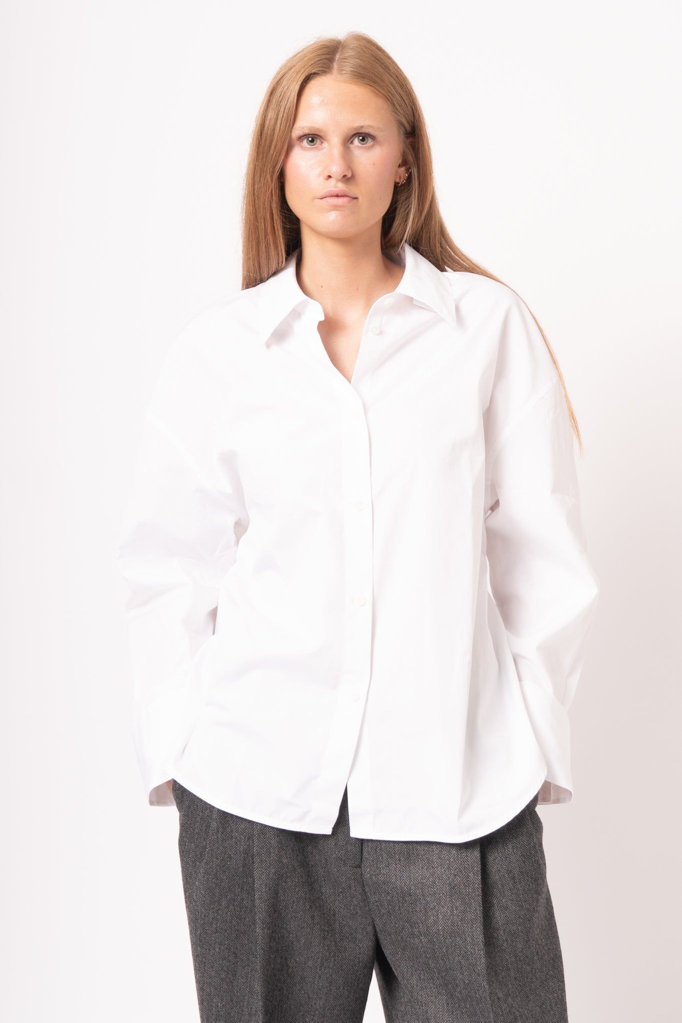 Boxy Poplin Shirt White