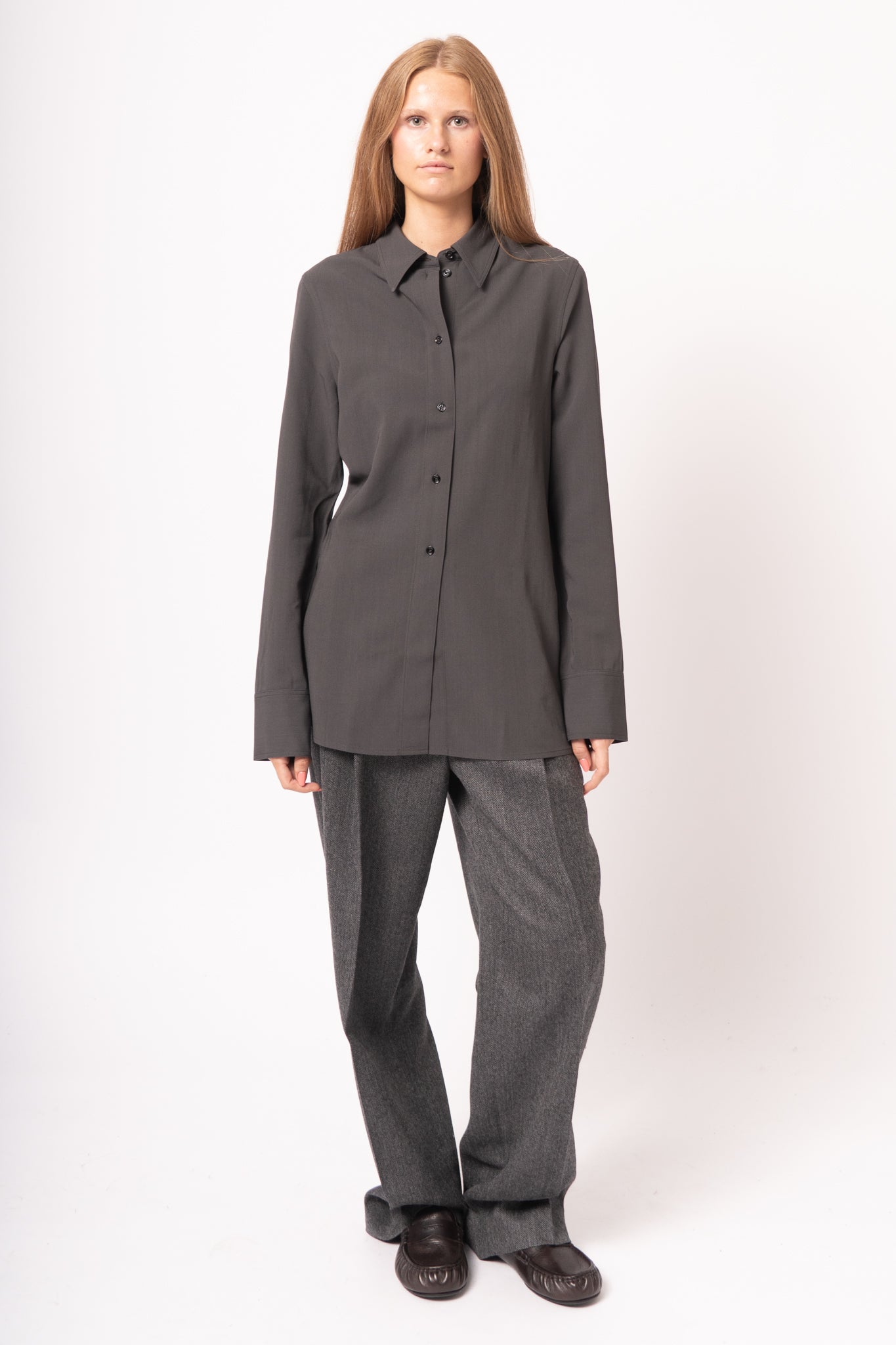 Lightweight Wool Shirt Washed Black