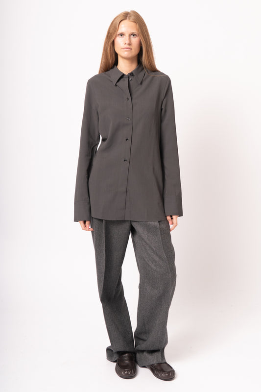 Lightweight Wool Shirt Washed Black