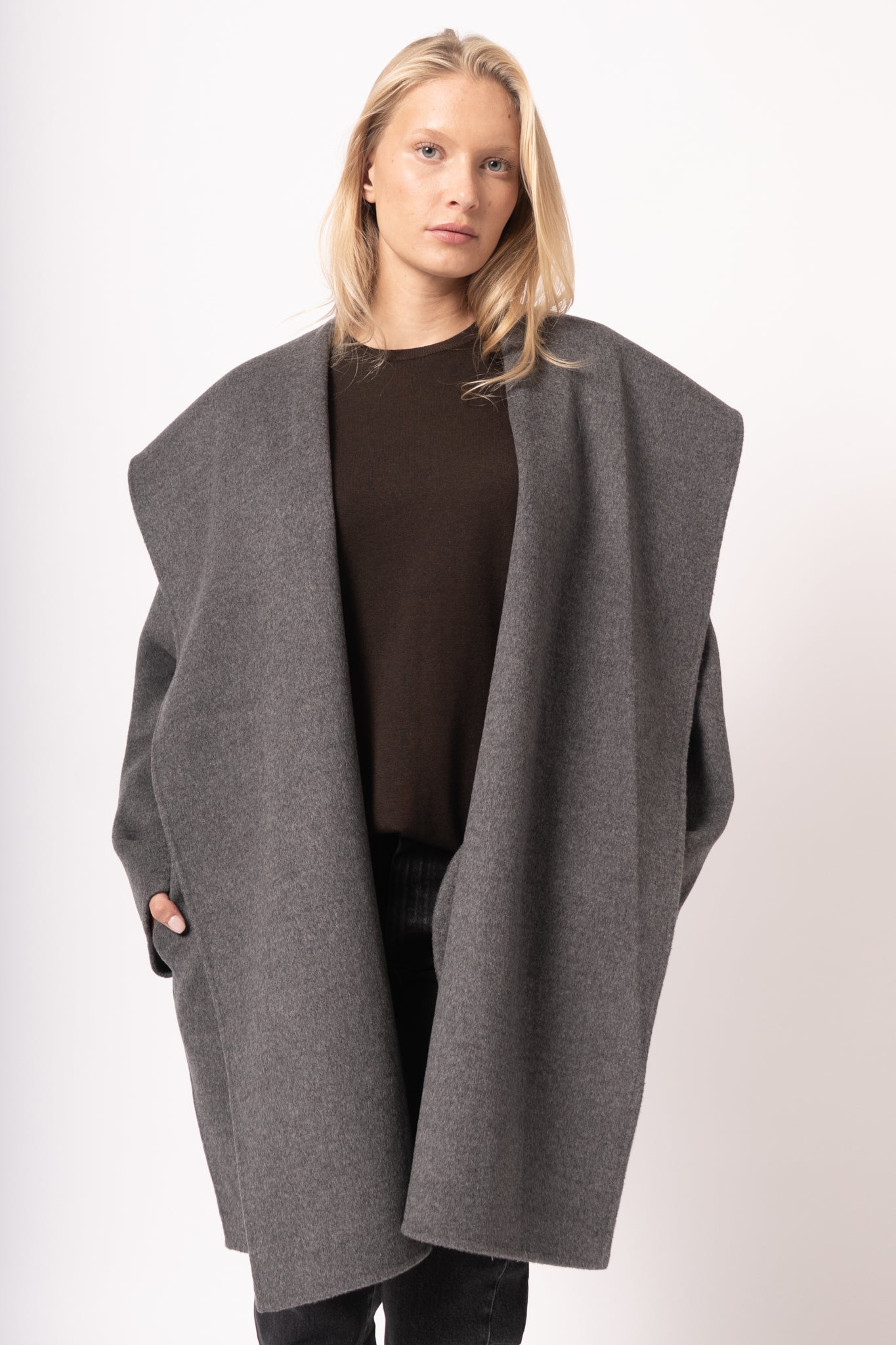Hoodie Coat Pale Grey Mélange