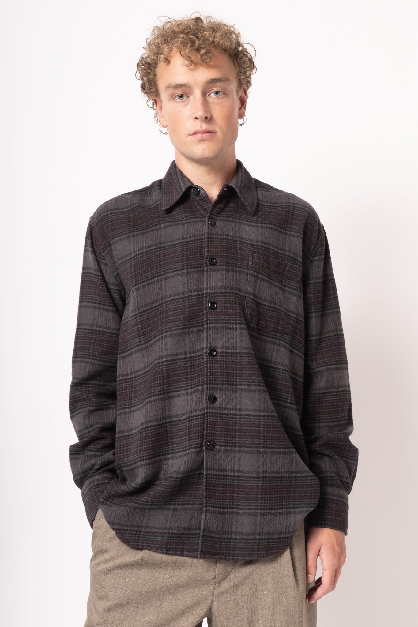 Above Shirt Faded Nocturne Check Flannel