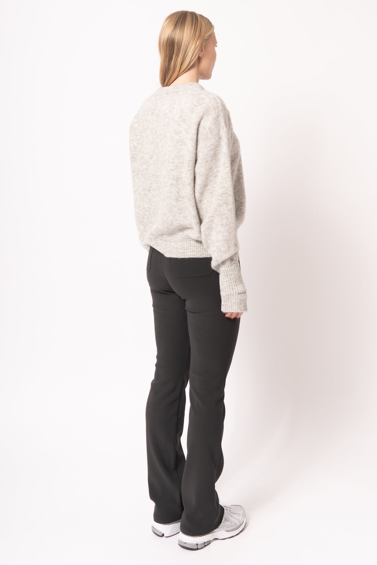 Pull Ample Ml Col Rond Gris Clair Chiné