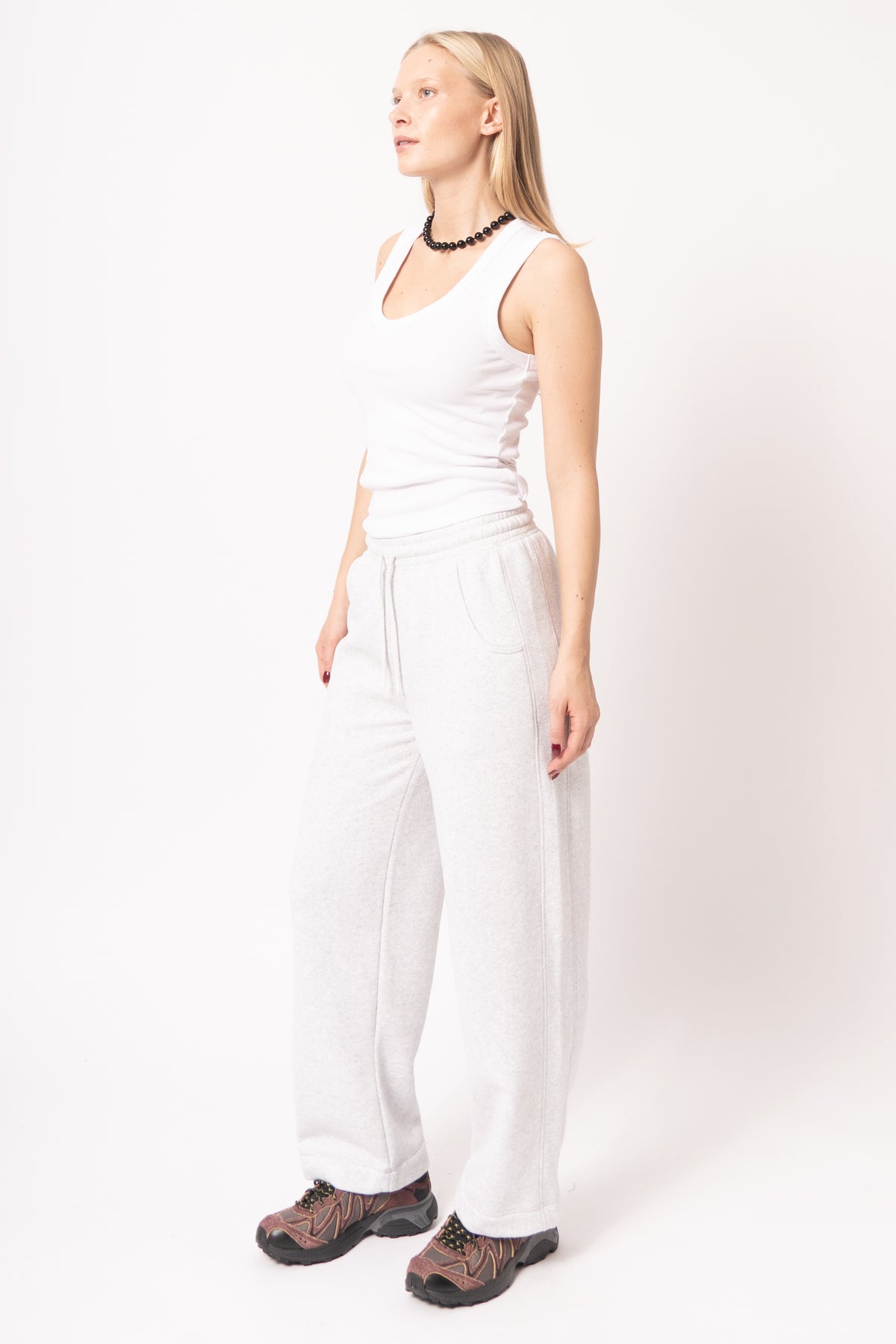 Jogging Droit Gris Chiné