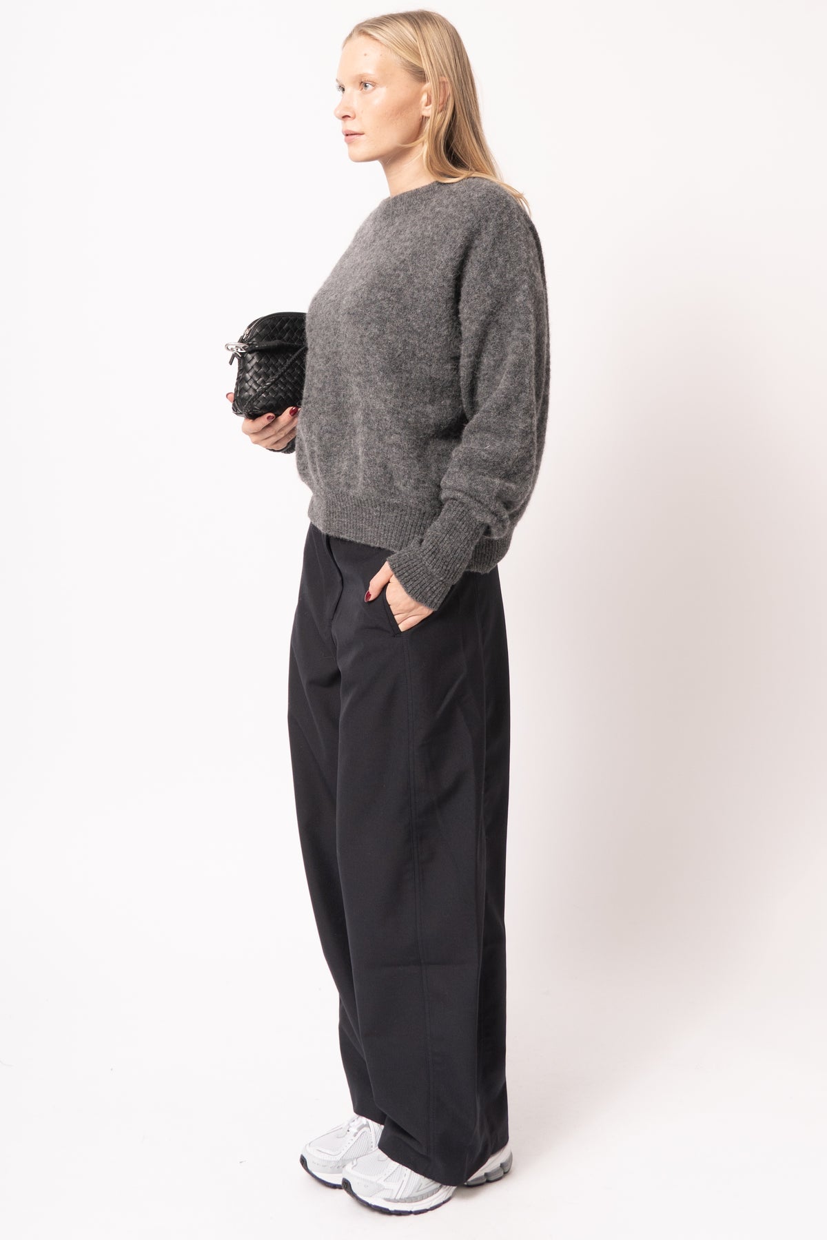 Pull Ample Ml Col Rond Acier Chiné