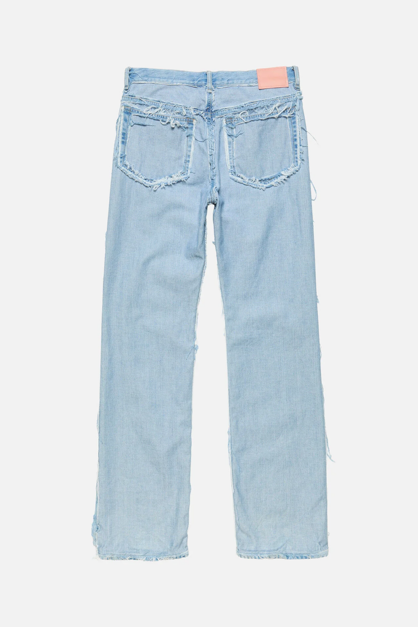 Frayed Light Blue Denim Jeans